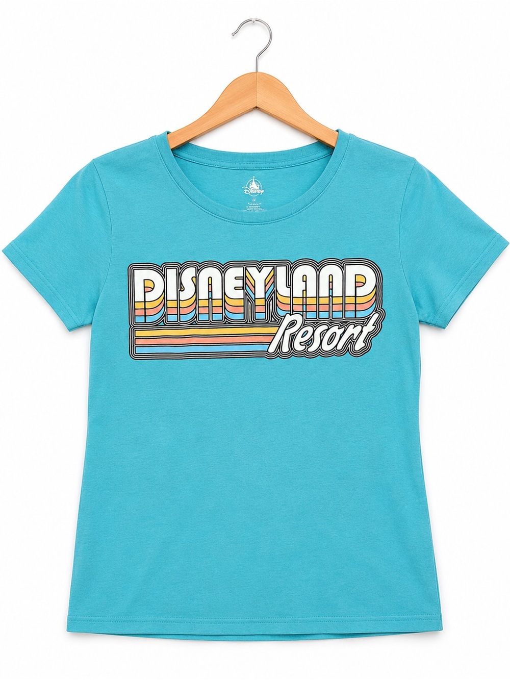 Disneyland resort teal retro 70s rainbow font graphic Disneybound crewneck tee S